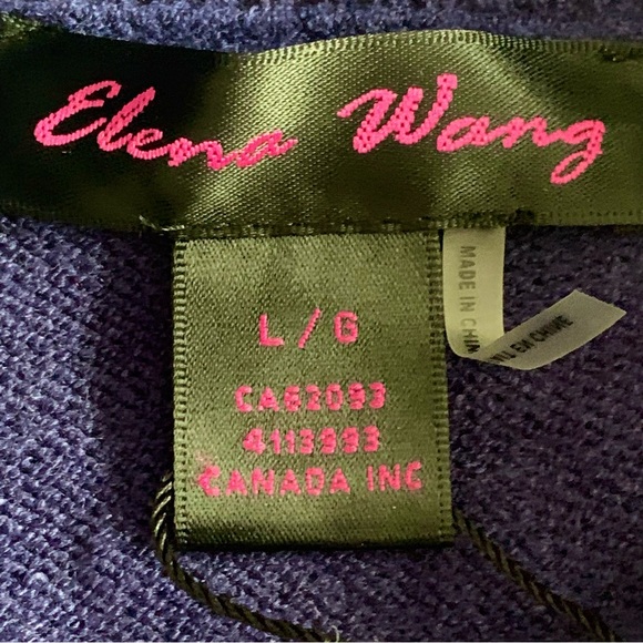 NWT Elena Wang Cowl Neck Indigo Sweater Sz L - Picture 3 of 6